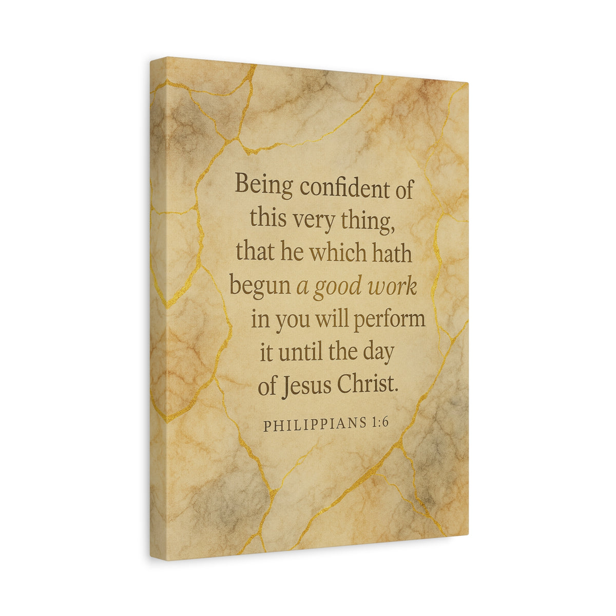 Bible Verse Canvas Philippians 1:6 Christian Home Décor Wall Art Scripture Ready to Hang Faith Print-Express Your Love Gifts
