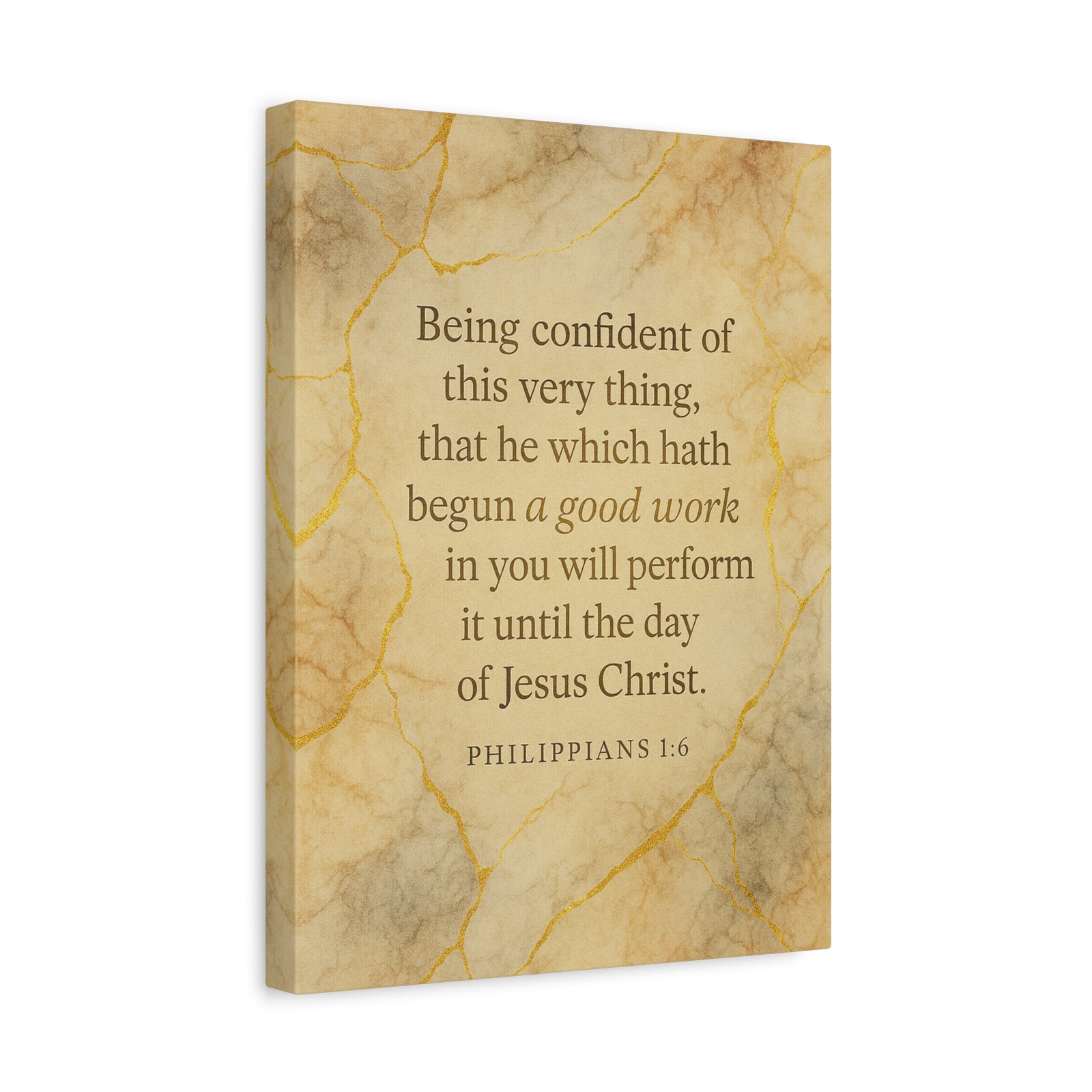 Bible Verse Canvas Philippians 1:6 Christian Home Décor Wall Art Scripture Ready to Hang Faith Print-Express Your Love Gifts