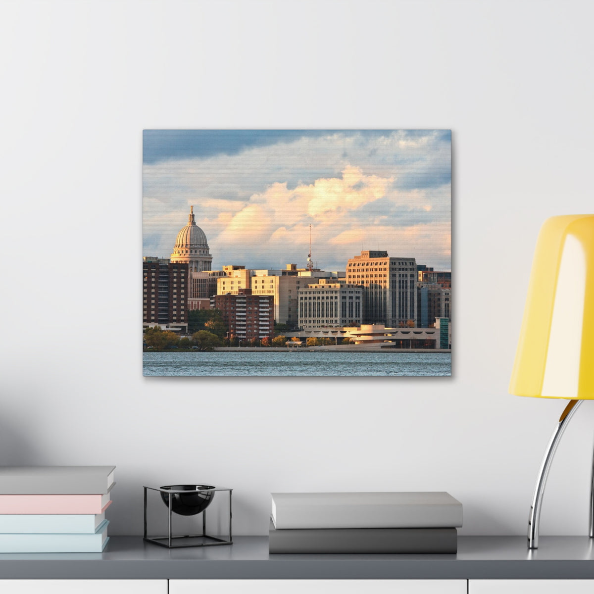 Madison Skyline Daytime Canvas Artwork High-Quality Breathtaking Stunning Cityscape for Home Decor Ready to Hang-Express Your Love Gifts