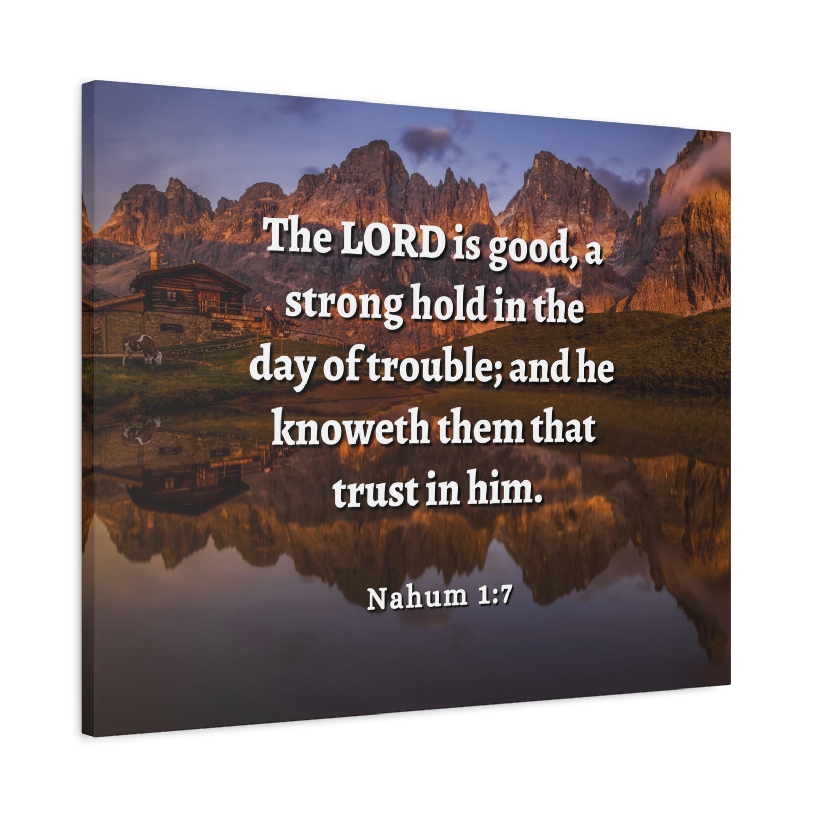Scripture Walls Lord Is Good Nahum 1:7 Bible Verse Canvas Christian Wall Art Ready to Hang-Express Your Love Gifts