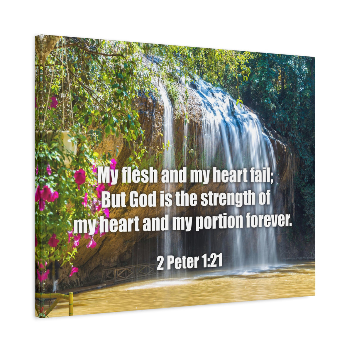 Scripture Canvas My Flesh and My Heart Psalm 73:26 Christian Wall Art Bible Verse Print Ready to Hang-Express Your Love Gifts