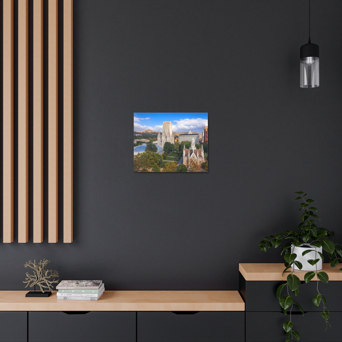Salt Lake City Daytime Skyline Canvas Artwork High-Quality Breathtaking Stunning Cityscape for Home Decor Ready to Hang-Express Your Love Gifts