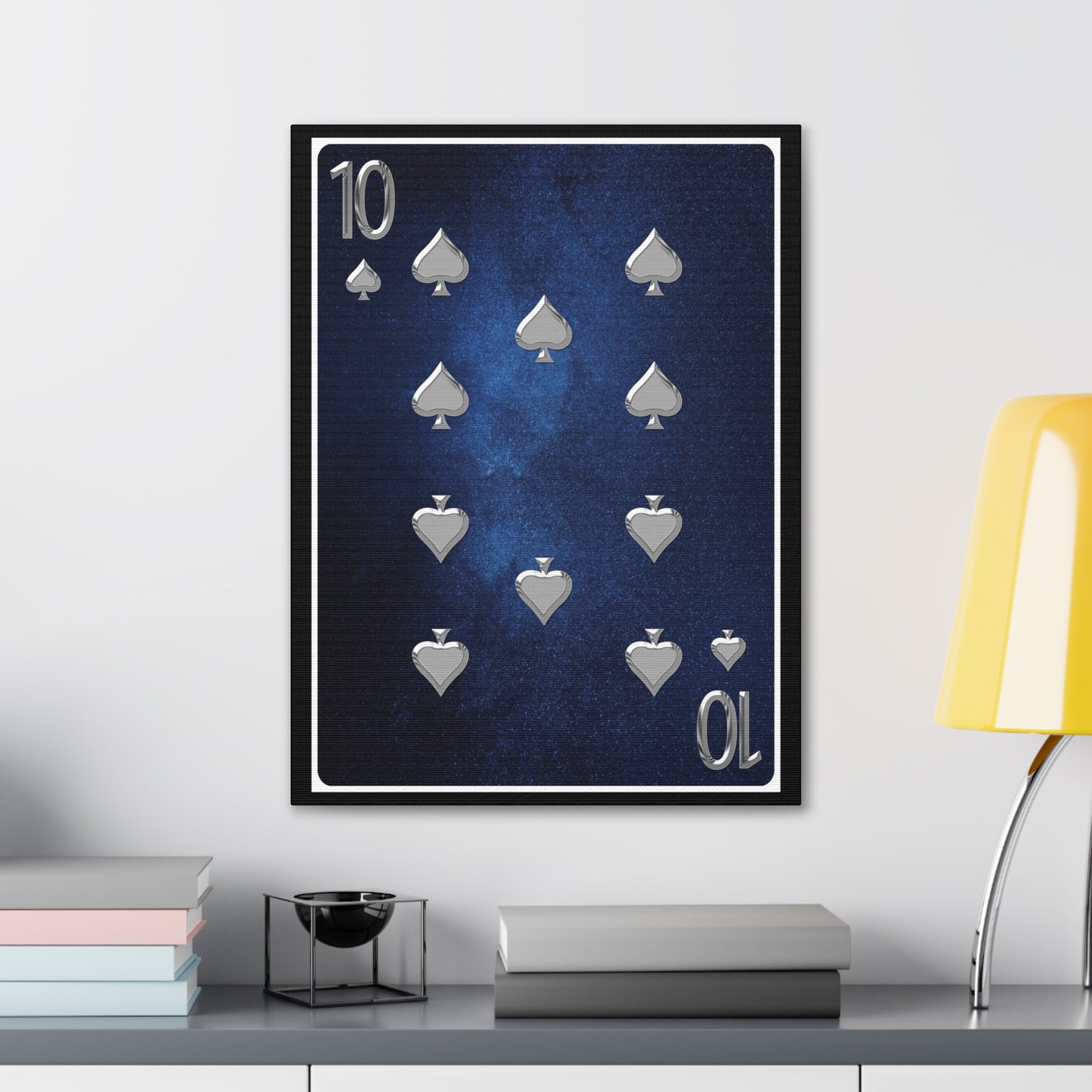Ten Of Spades Space Background Playing Card Canvas Wall Art for Home Decor Ready-to-Hang-Express Your Love Gifts