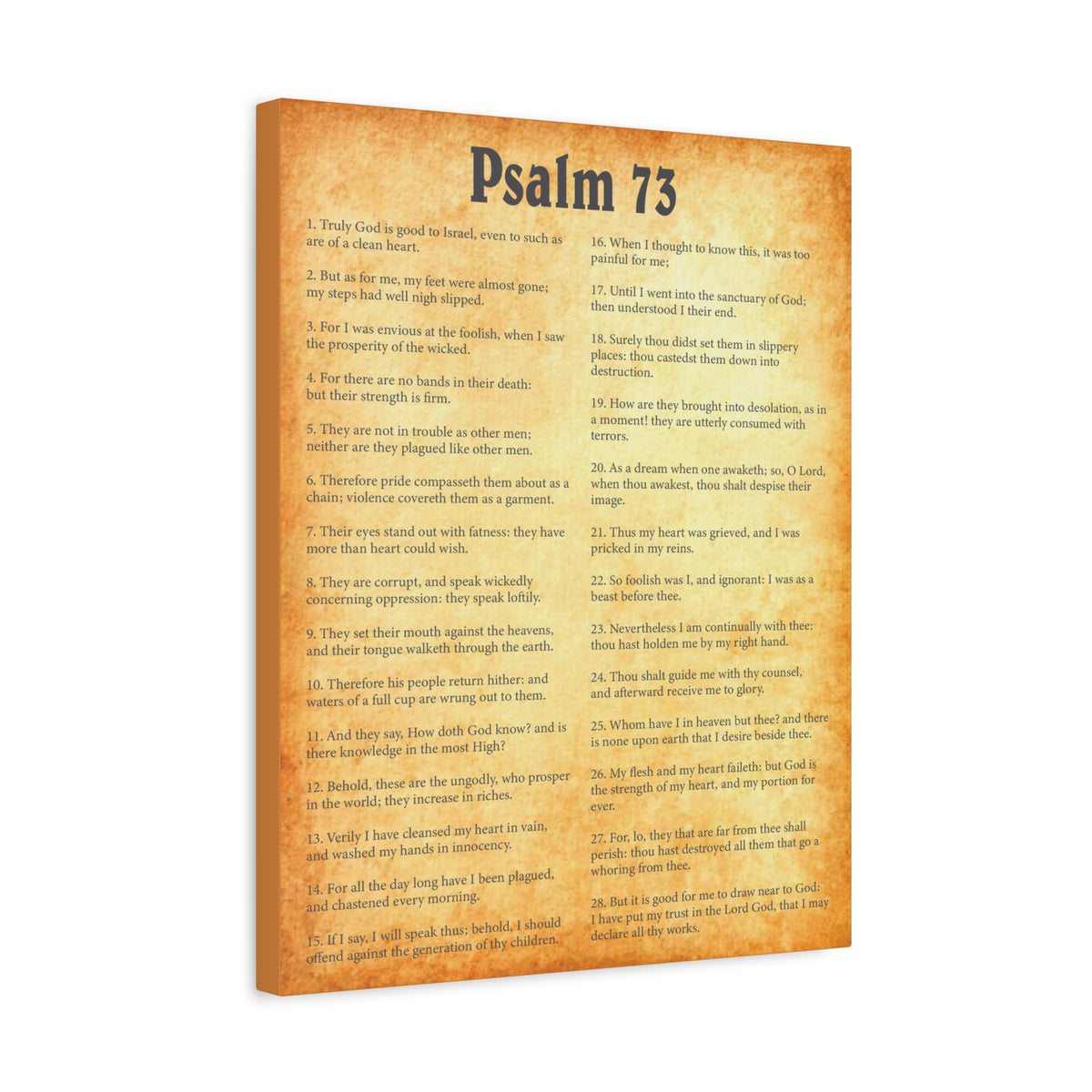 Scripture Walls Psalm 73 Gold Bible Chapter Canvas Christian Wall Art Ready to Hang-Express Your Love Gifts