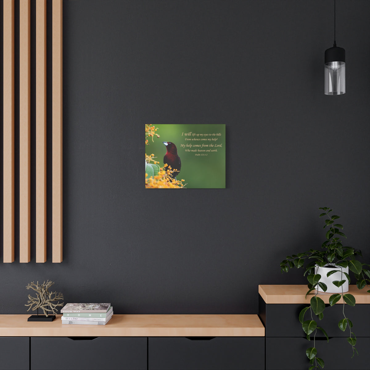Scripture Walls Psalm 121:1-2 Heaven and Earth Bible Verse Canvas Christian Wall Art Ready to Hang Unframed-Express Your Love Gifts