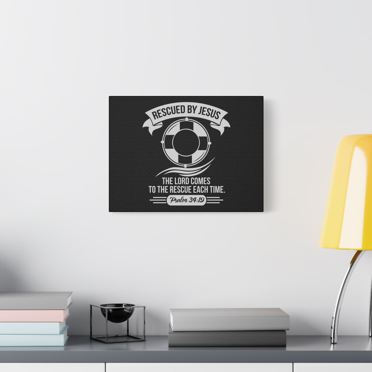 Scripture Walls Psalm 34:19 Rescued By Jesus Bible Verse Canvas Christian Wall Art Ready to Hang Unframed-Express Your Love Gifts