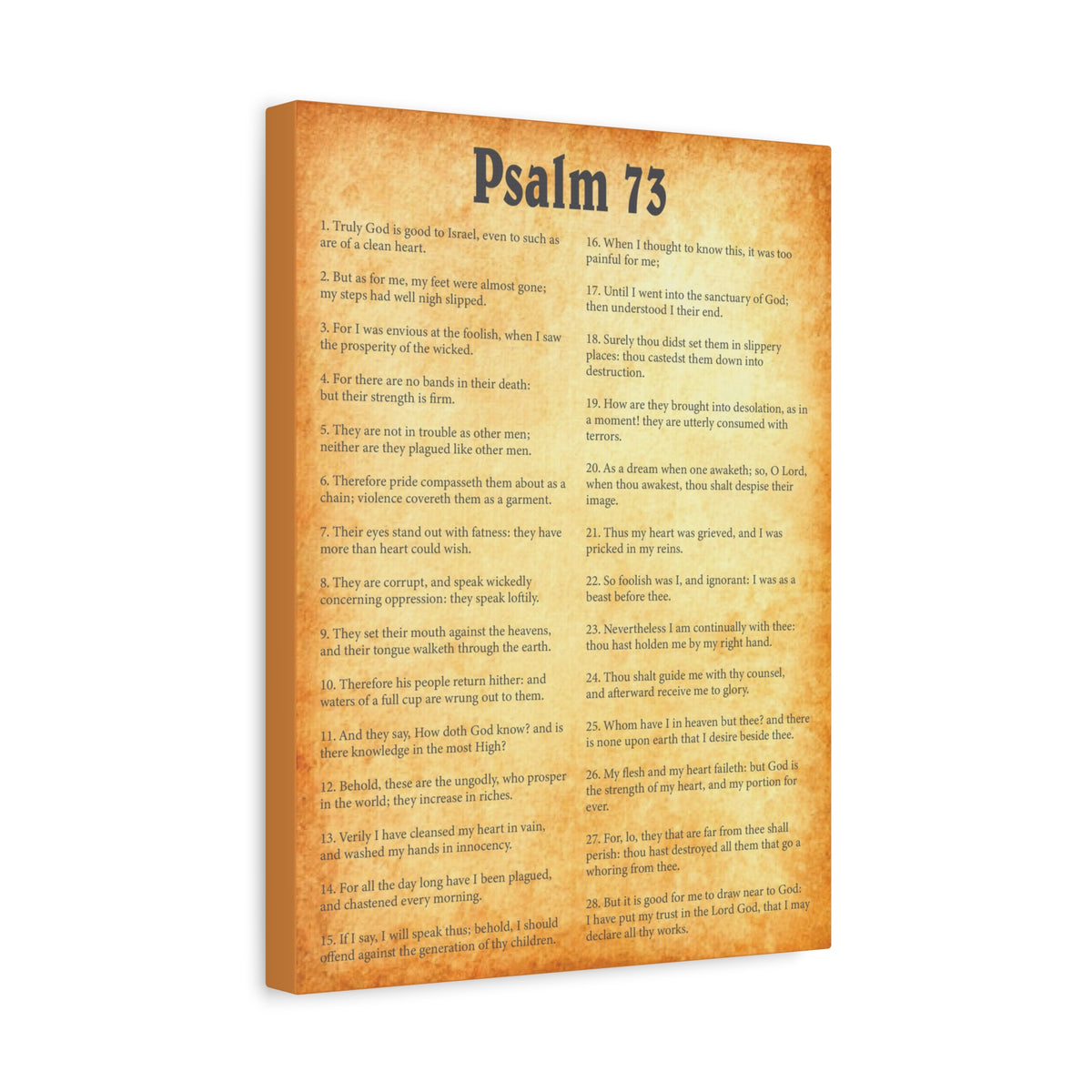 Scripture Walls Psalm 73 Gold Bible Chapter Canvas Christian Wall Art Ready to Hang-Express Your Love Gifts
