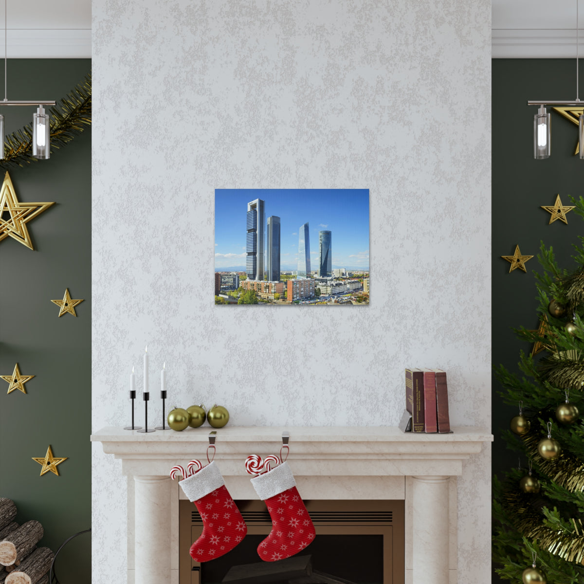 Madrid Daytime Skyline Canvas Artwork High-Quality Breathtaking Stunning Cityscape for Home Decor Ready to Hang-Express Your Love Gifts