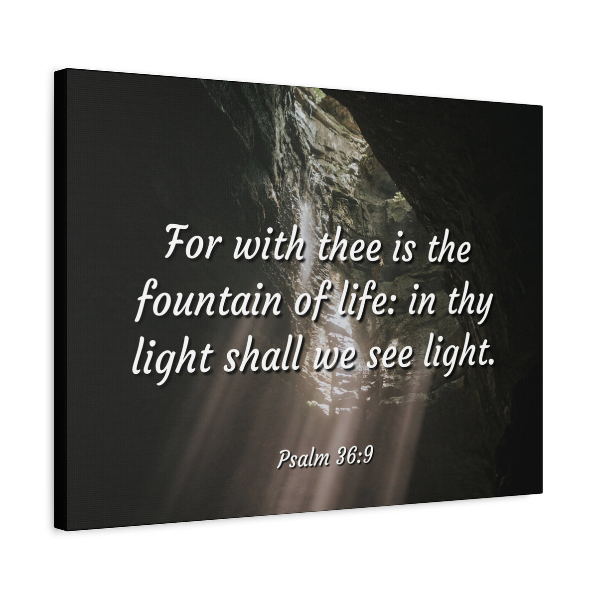 Scripture Canvas Fountain Of Life Psalms 36:9 Christian Wall Art Bible Verse Print Ready to Hang-Express Your Love Gifts