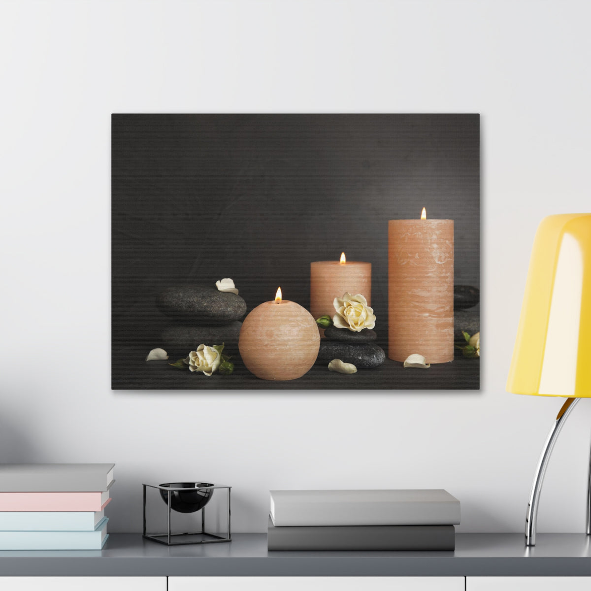 Spa Burning Candles Forest Floral Nature Photography Canvas Wall Art for Home Decor Ready-to-Hang-Express Your Love Gifts