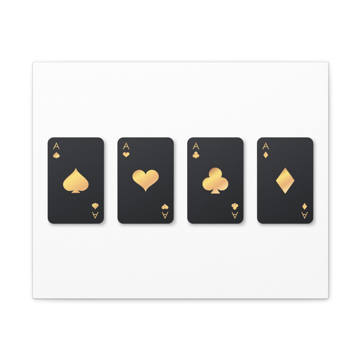 Four Black Aces Card Suits Playing Card Canvas Wall Art for Home Decor Ready-to-Hang-Express Your Love Gifts