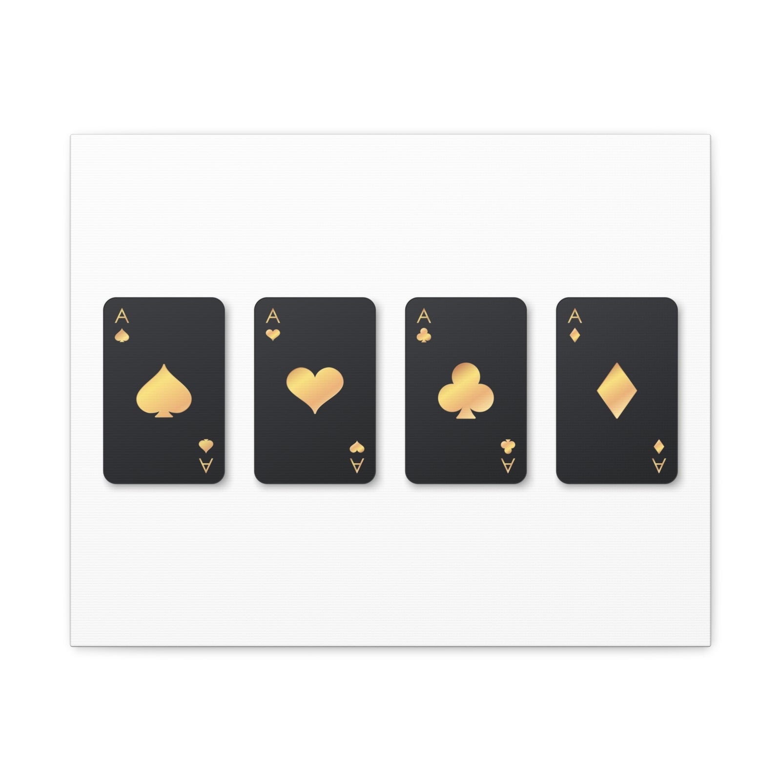 Four Black Aces Card Suits Playing Card Canvas Wall Art for Home Decor Ready-to-Hang-Express Your Love Gifts