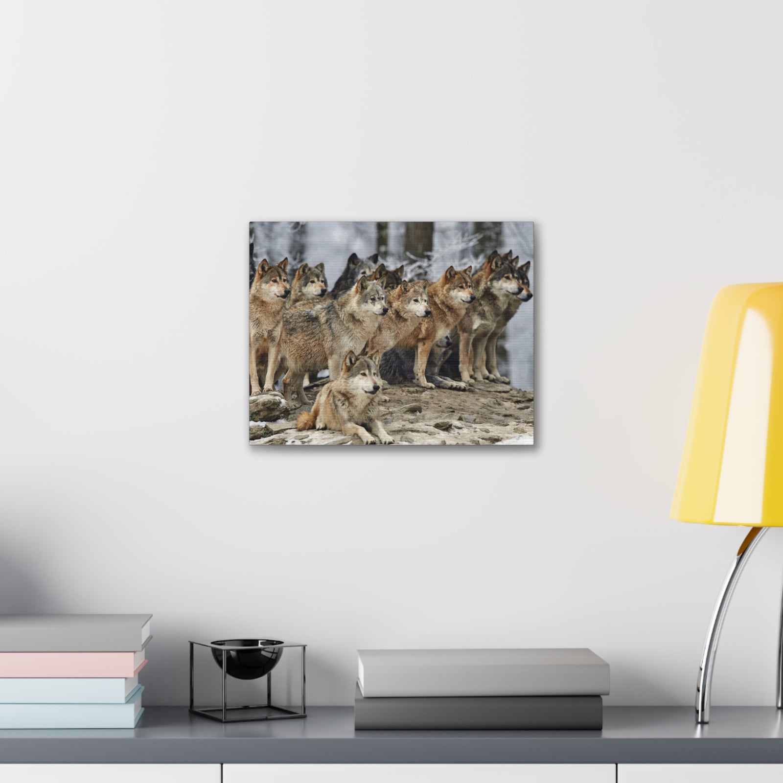 Wolf Pack Ready To Hang Stretched Canvas Wall Art-Express Your Love Gifts