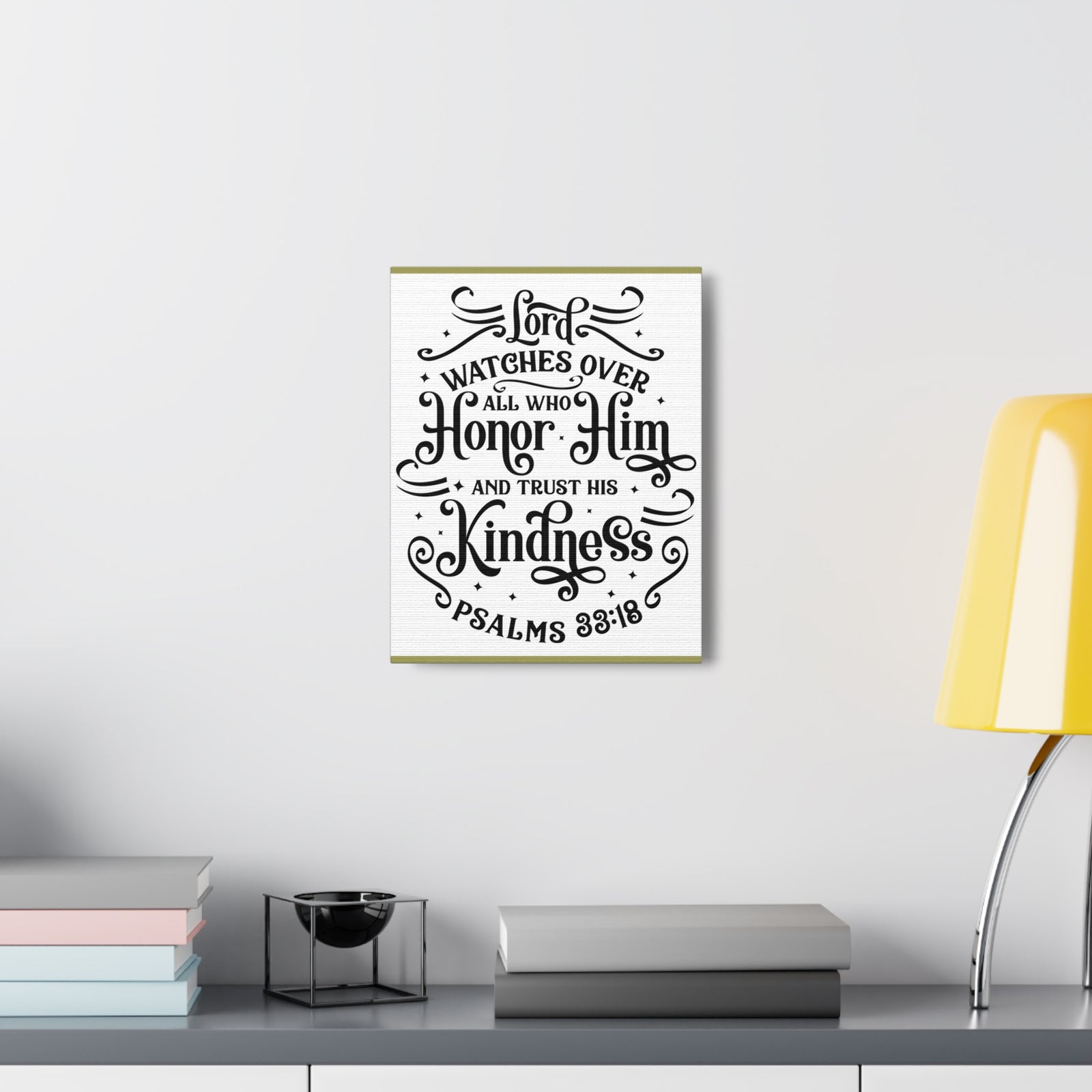 Scripture Walls Lord Watches Over All Who Honor Him Psalms 33:18 Bible Verse Canvas Christian Wall Art Ready To Hang-Express Your Love Gifts