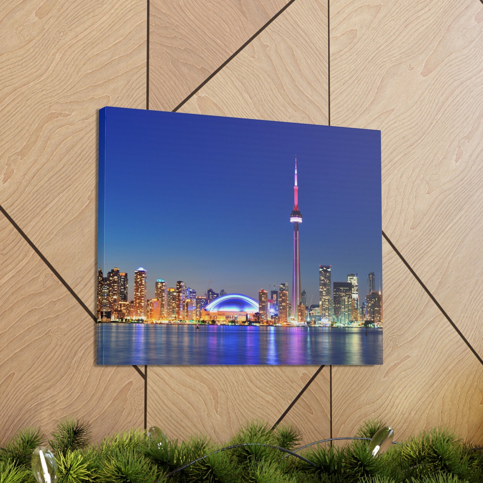 Toronto Night Skyline Canvas Artwork High-Quality Breathtaking Stunning Cityscape for Home Decor Ready to Hang-Express Your Love Gifts