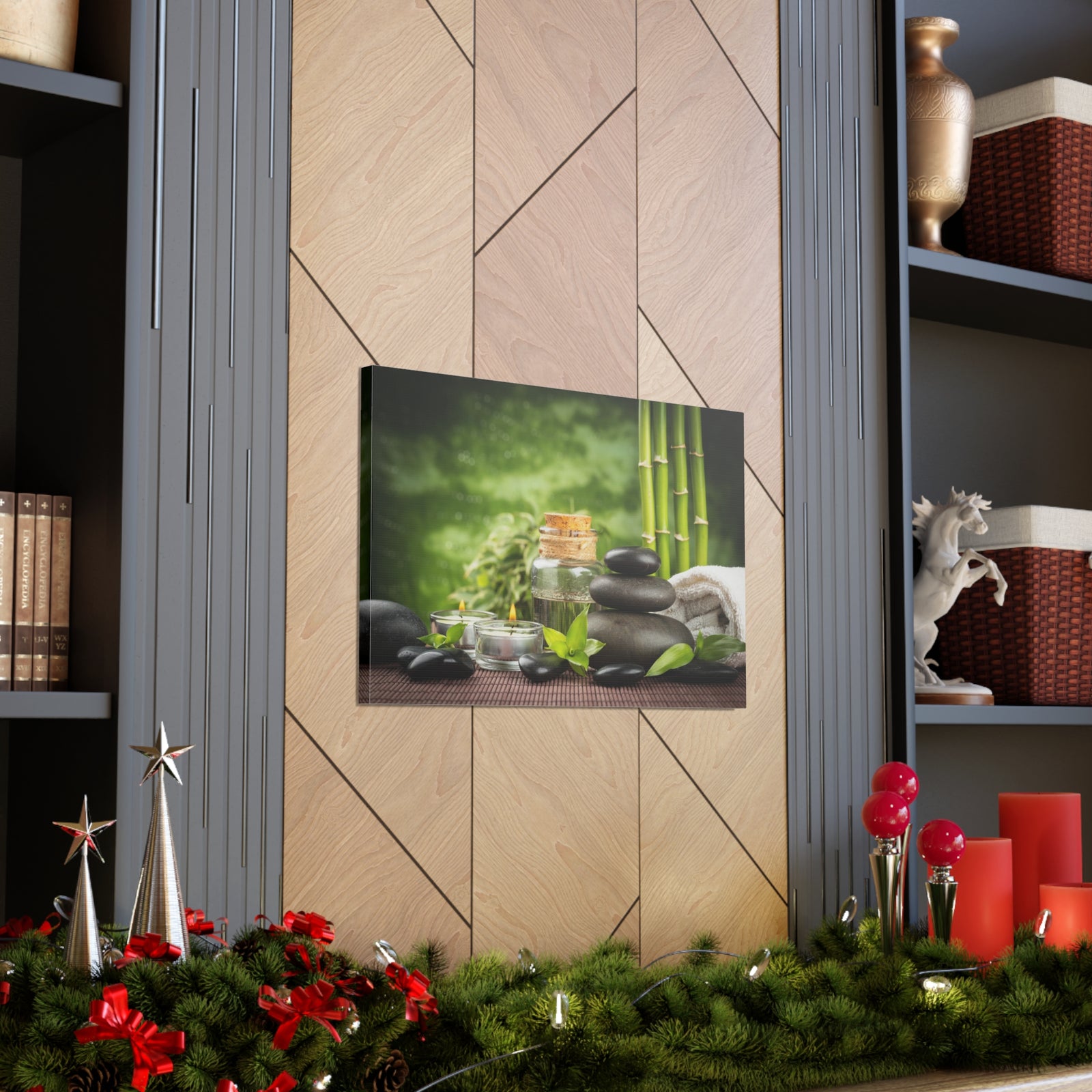 Massage Oil and Stones Forest Floral Nature Photography Canvas Wall Art for Home Decor Ready-to-Hang-Express Your Love Gifts
