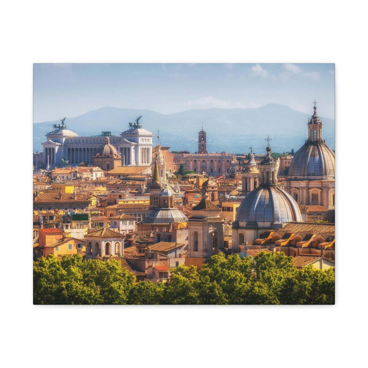 Rome Daytime Skyline Canvas Artwork High-Quality Breathtaking Stunning Cityscape for Home Decor Ready to Hang-Express Your Love Gifts