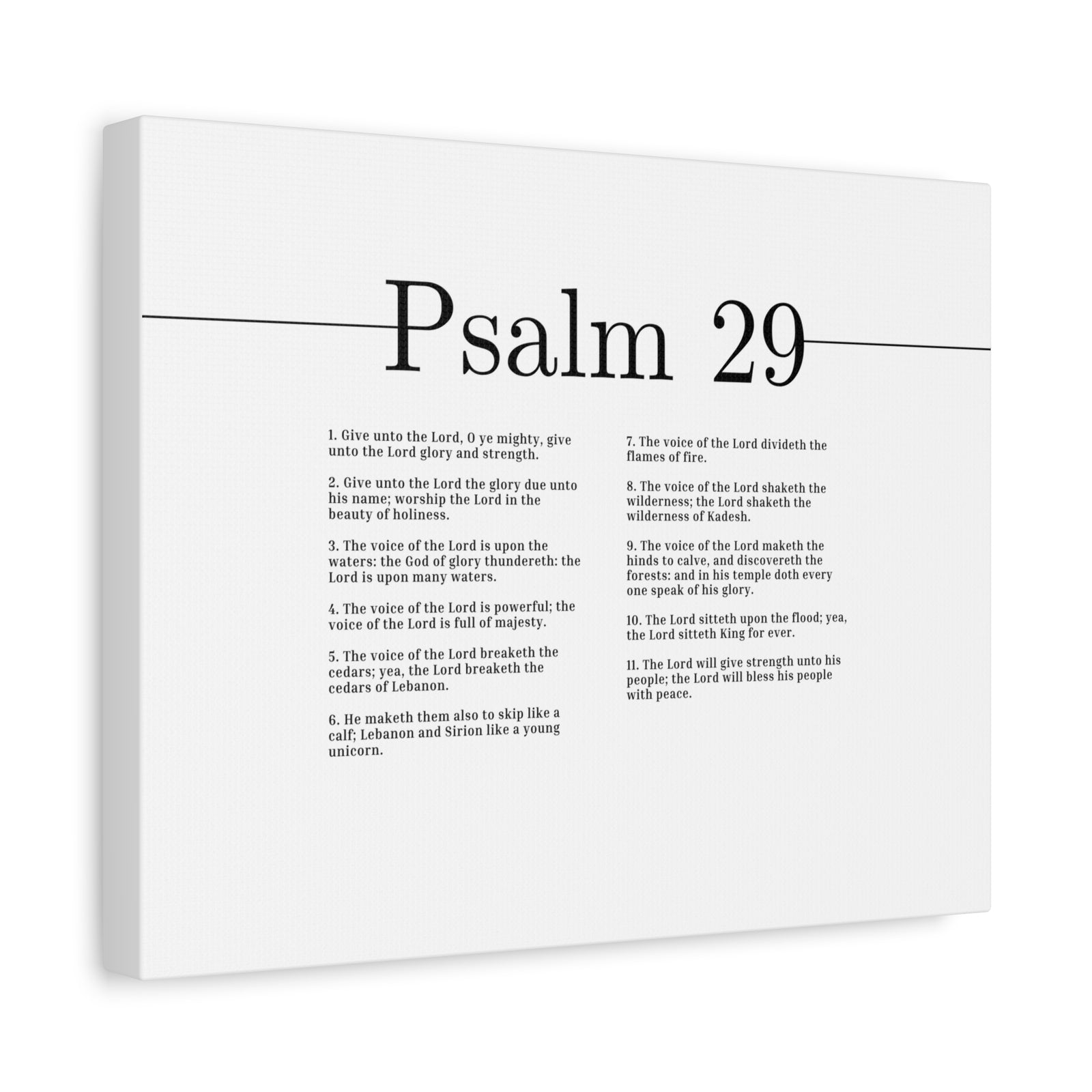 Scripture Canvas The Voice Of The Lord Is Powerful Psalm 29 Christian Wall Art Bible Verse Print Ready to Hang-Express Your Love Gifts