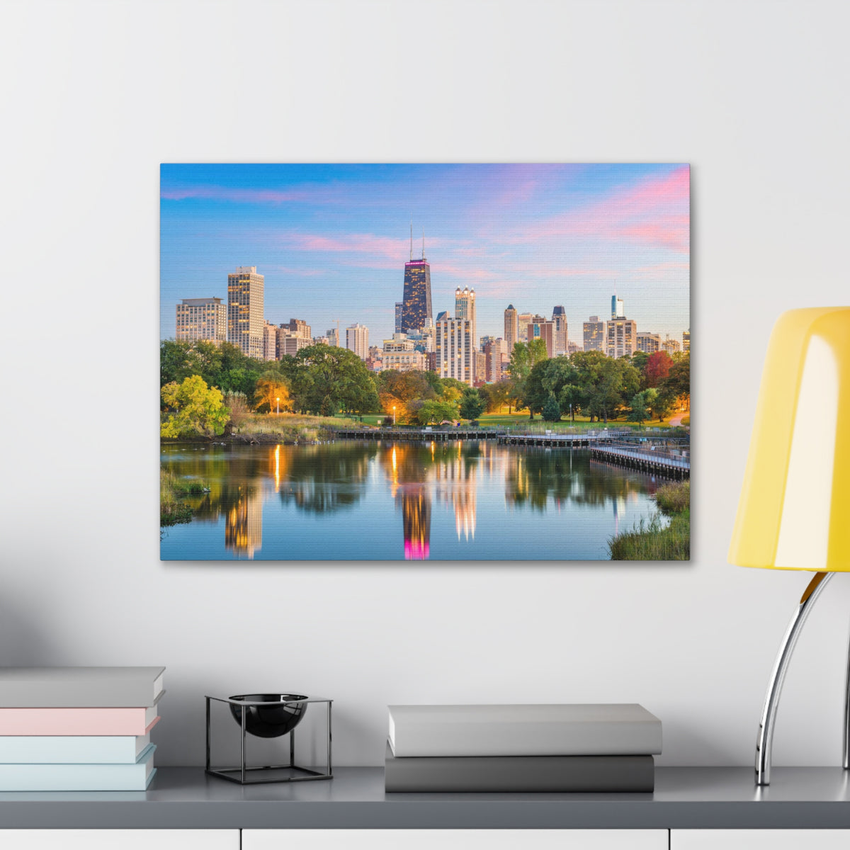 Chicago Daytime Skyline Canvas Artwork High-Quality Breathtaking Stunning Cityscape for Home Decor Ready to Hang-Express Your Love Gifts