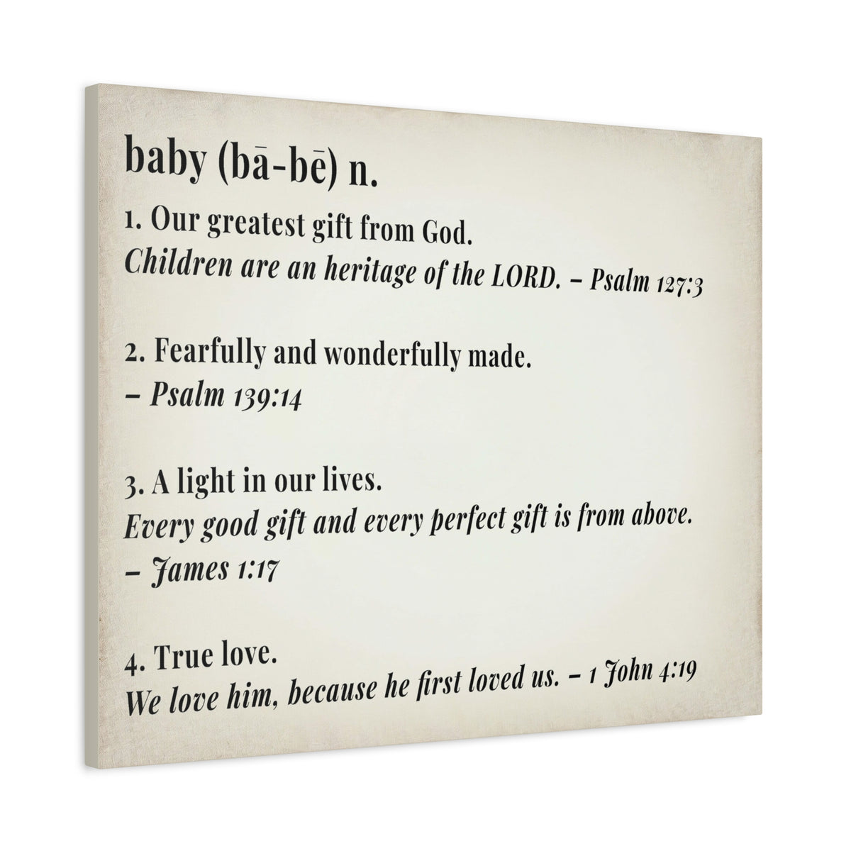 Scripture Walls Baby Definition by God Bible Verse Canvas Christian Wall Art Ready to Hang Unframed-Express Your Love Gifts