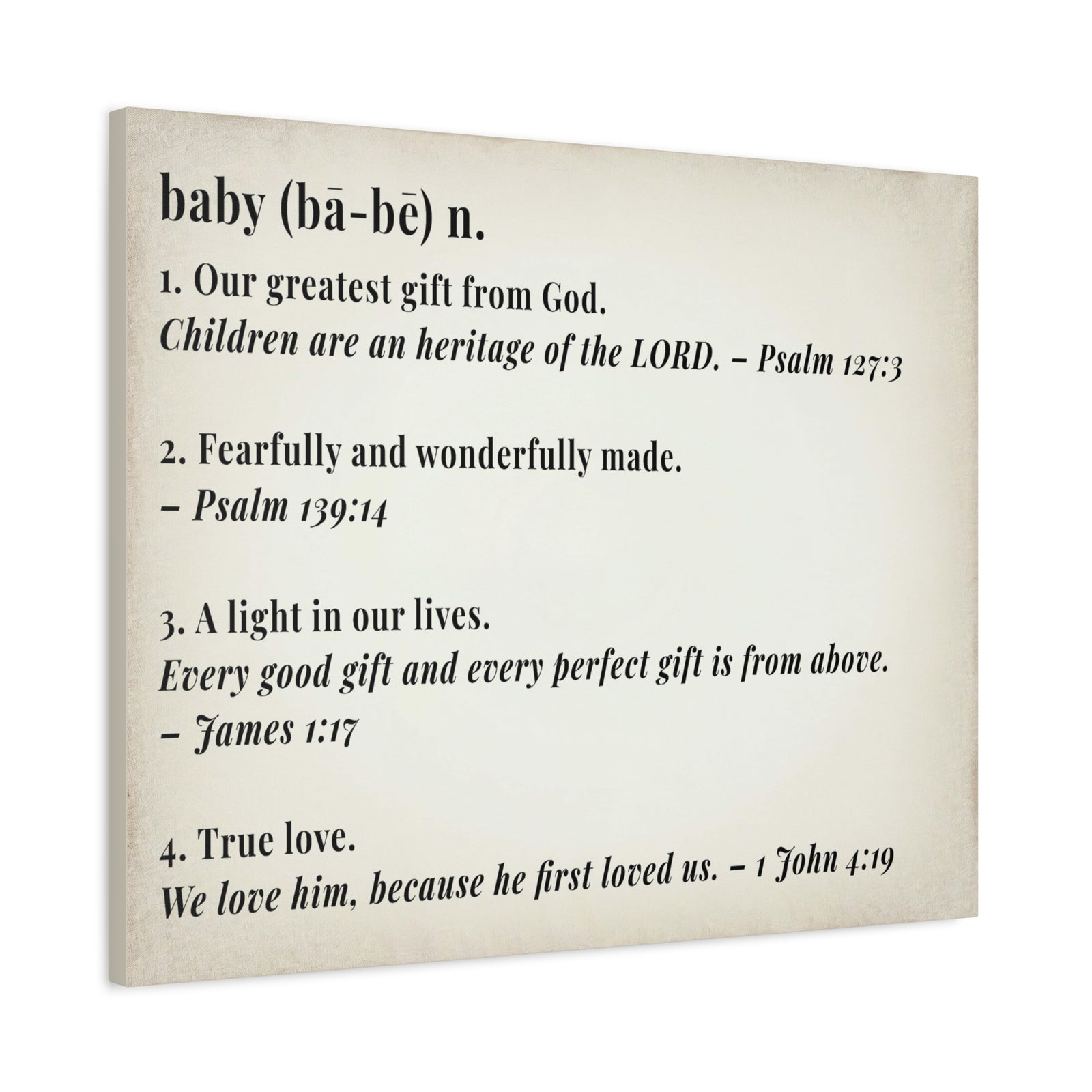 Scripture Walls Baby Definition by God Bible Verse Canvas Christian Wall Art Ready to Hang Unframed-Express Your Love Gifts