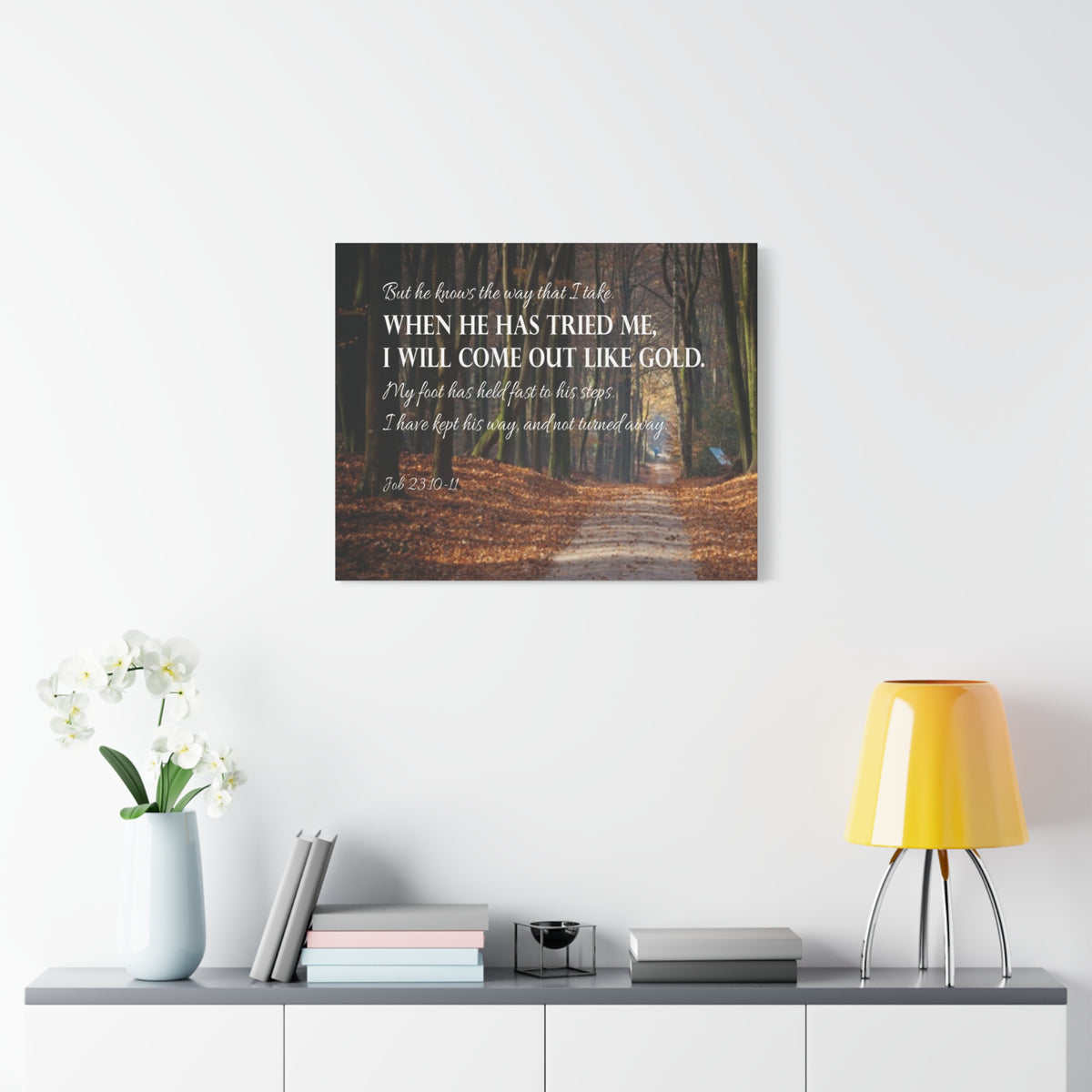Bible Verse Canvas Come Out Like Gold Job 23:10-11 Scripture Wall Art Christian Home Decor-Express Your Love Gifts