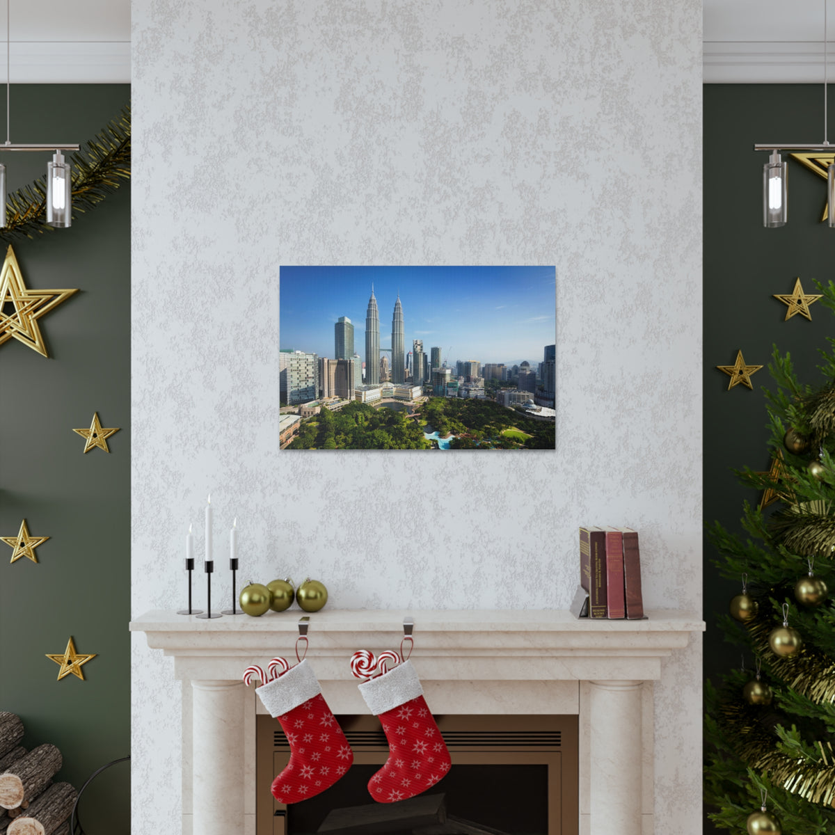 Kuala Lumpur Daytime Skyline Canvas Artwork High-Quality Breathtaking Stunning Cityscape for Home Decor Ready to Hang-Express Your Love Gifts