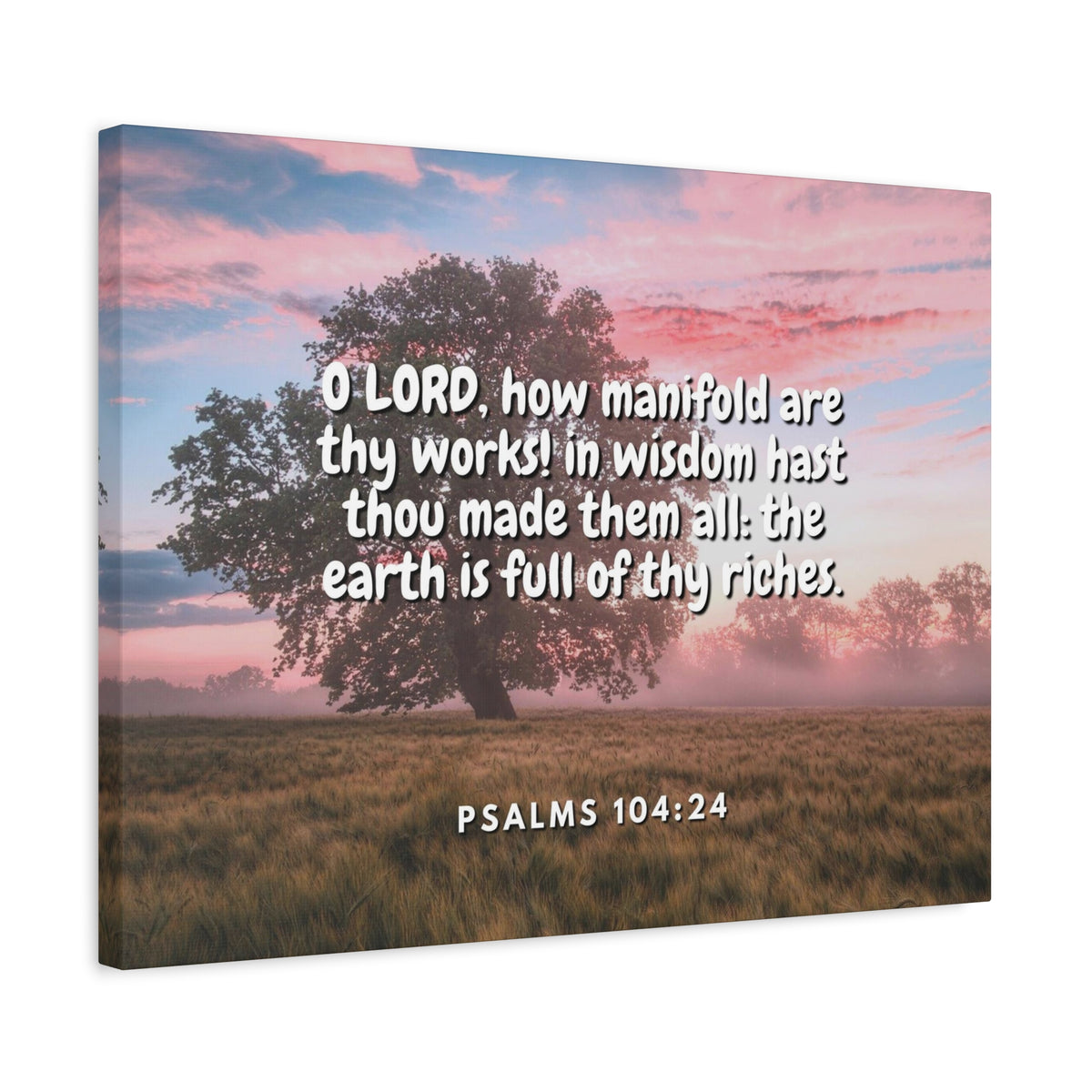 Scripture Canvas In Wisdom Psalms 104:24 Christian Wall Art Bible Verse Print Ready to Hang-Express Your Love Gifts