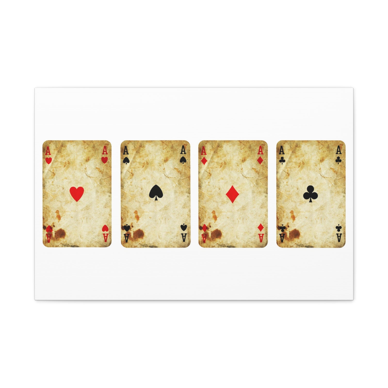 Vintage Playing Card Suit Playing Card Canvas Wall Art for Home Decor Ready-to-Hang-Express Your Love Gifts