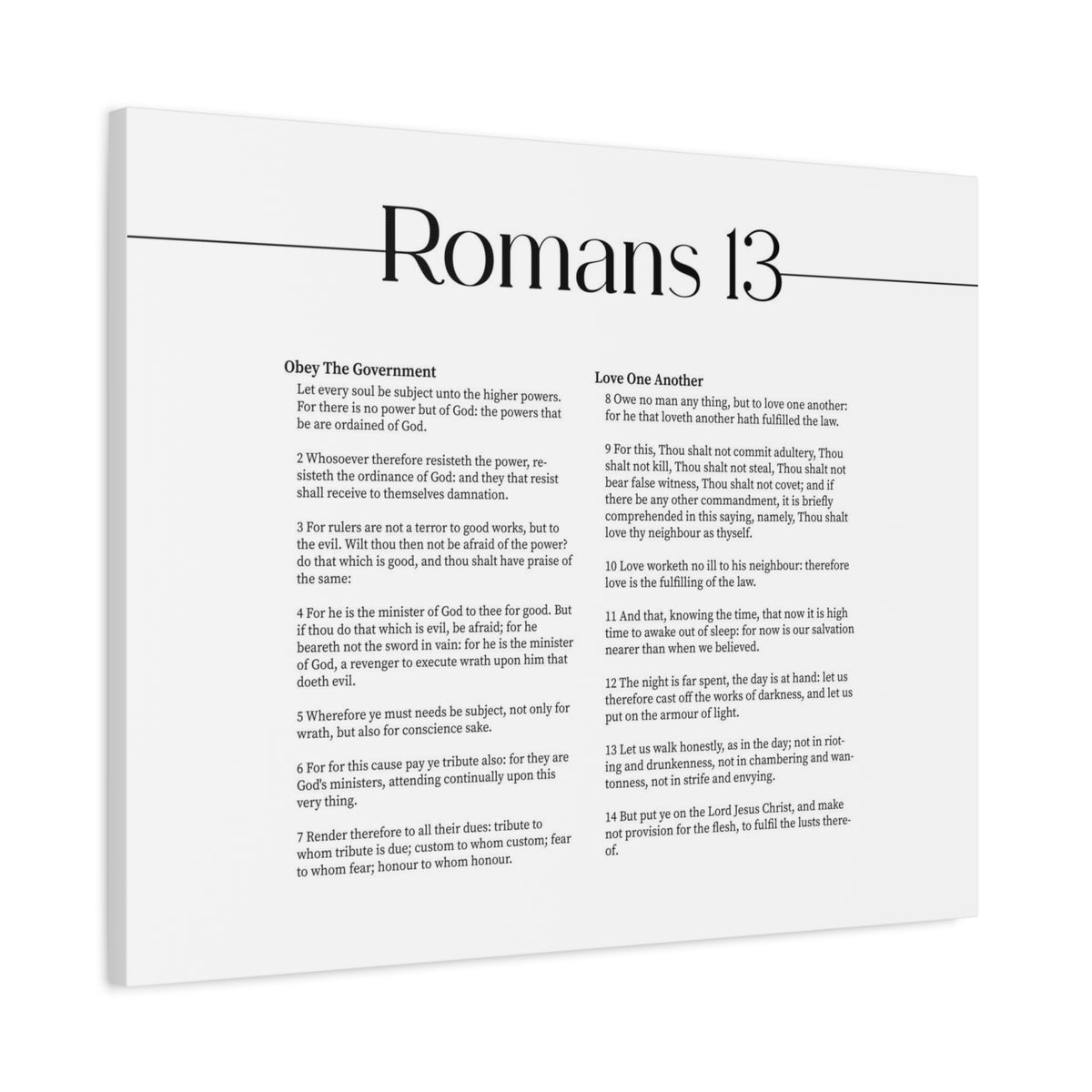 Scripture Canvas Romans 13 Christian Wall Art Print Ready to Hang-Express Your Love Gifts