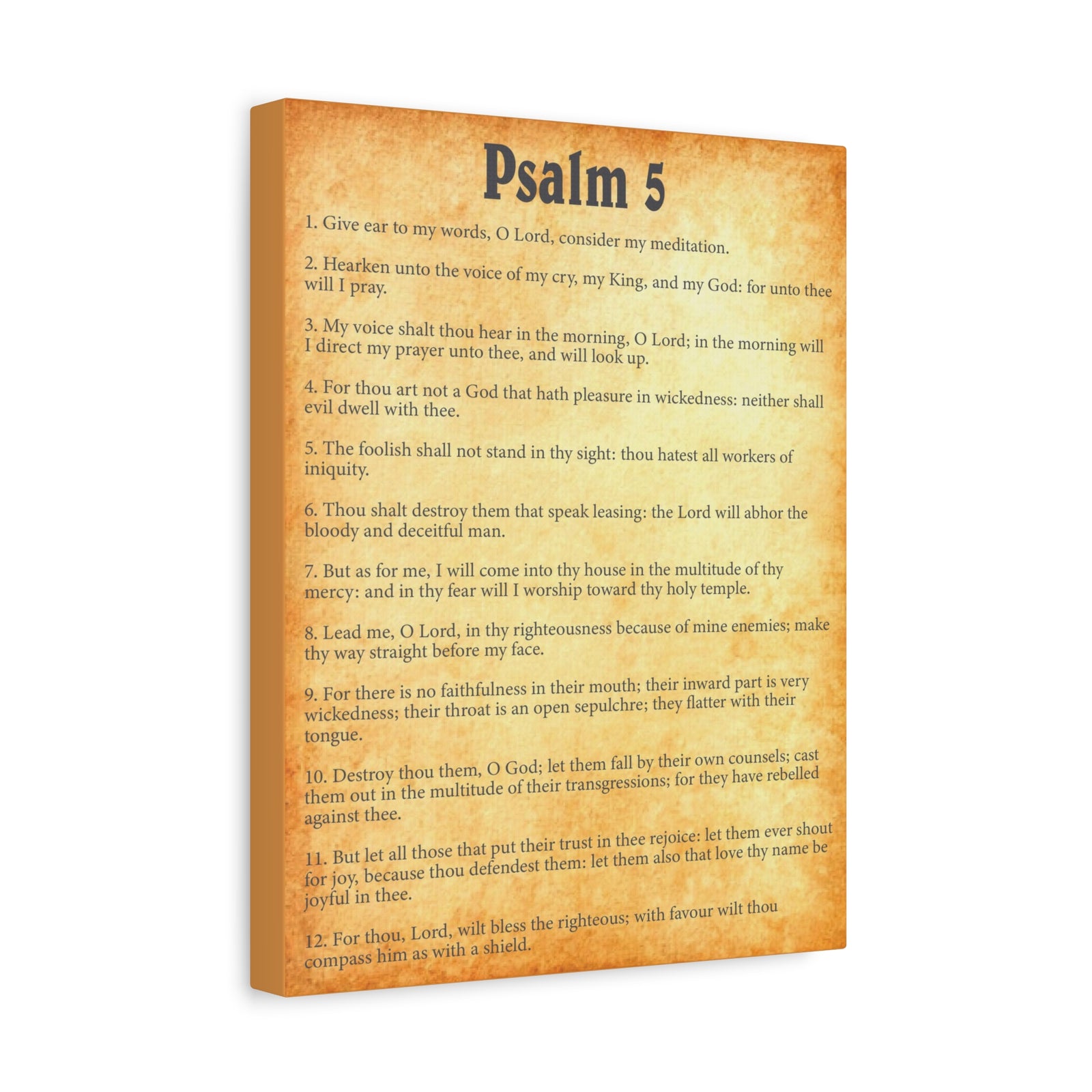 Scripture Walls Psalm 5 Gold Bible Chapter Canvas Christian Wall Art Ready to Hang-Express Your Love Gifts