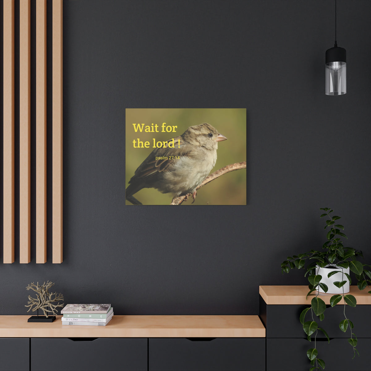 Scripture Walls Wait For The Lord Psalm 27:14 Bible Verse Canvas Christian Wall Art Ready to Hang-Express Your Love Gifts