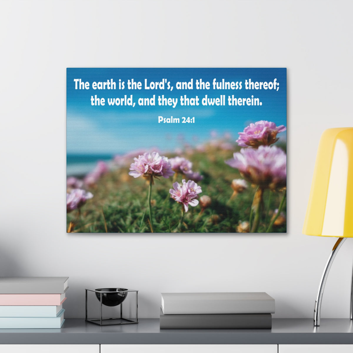 Scripture Walls The Earth is The Lord's Psalm 24:1 Bible Verse Canvas Christian Wall Art Ready to Hang Unframed-Express Your Love Gifts