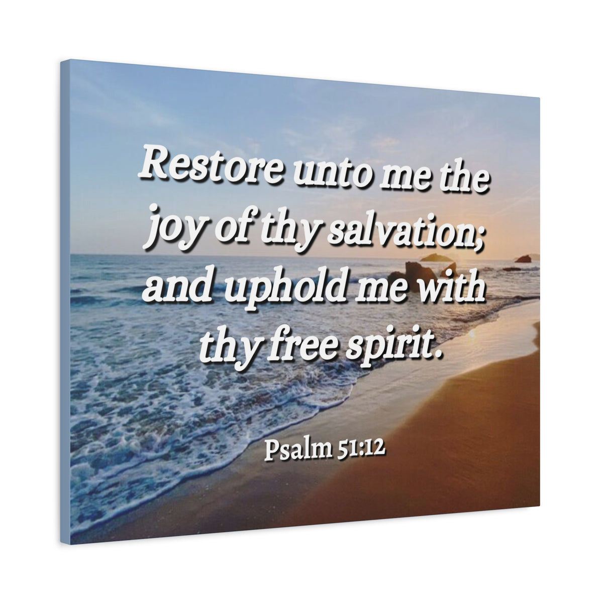 Scripture Canvas Thy Salvation Psalm 51:12 Christian Wall Art Bible Verse Print Ready to Hang-Express Your Love Gifts