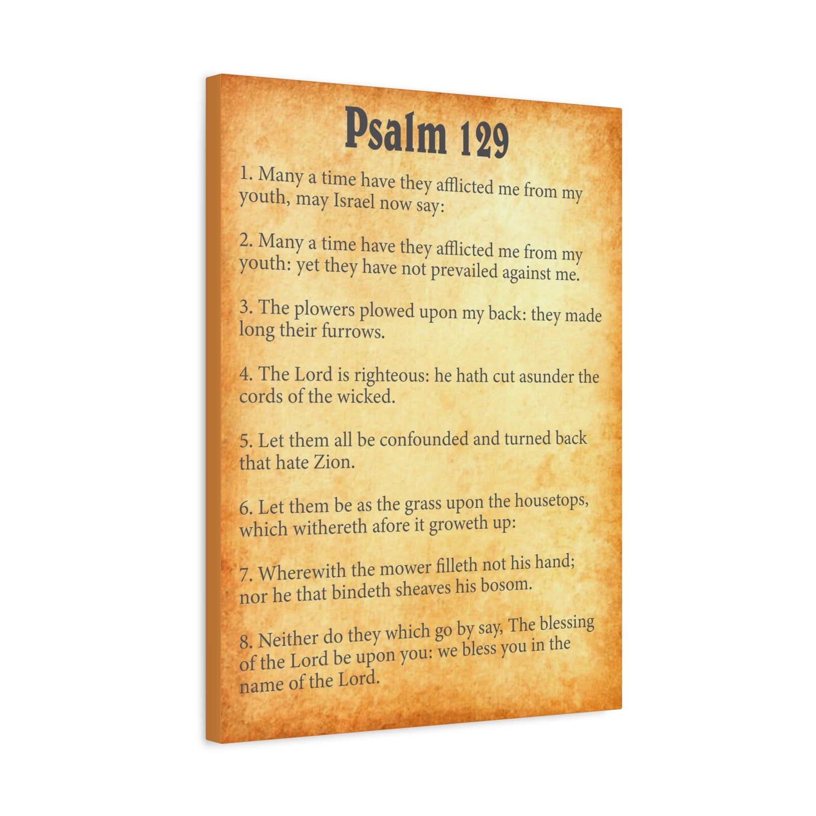 Scripture Walls Psalm 129 Gold Bible Chapter Canvas Christian Wall Art Ready to Hang-Express Your Love Gifts