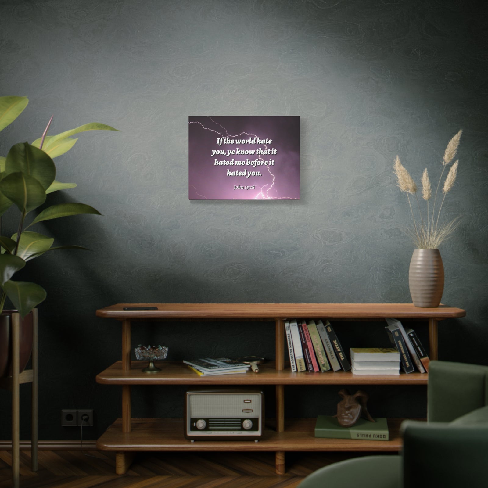 Scripture Canvas The World John 15:18 Christian Wall Art Bible Verse Print Ready to Hang-Express Your Love Gifts