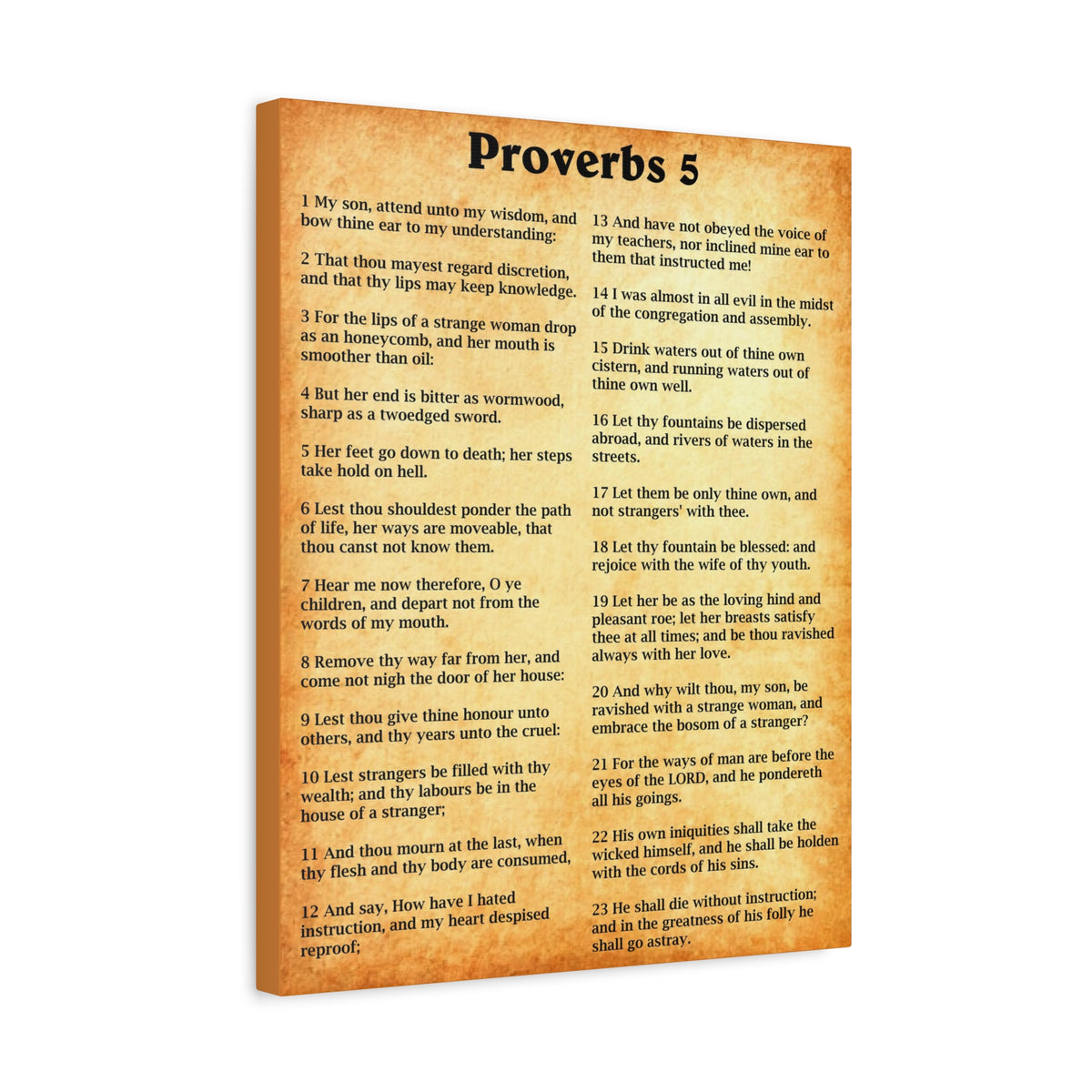 Scripture Walls Proverbs Chapter 5 Gold Bible Canvas Christian Wall Art Ready to Hang Unframed-Express Your Love Gifts