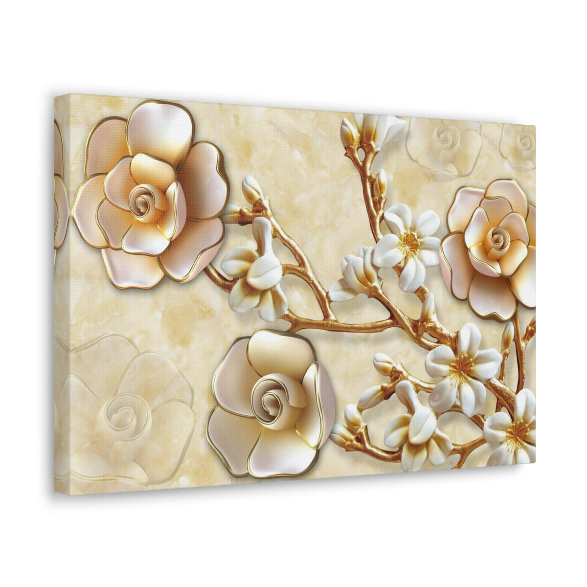 Yellow Flowers 3D Flower Canvas Wall Art for Home Decor Ready-to-Hang-Express Your Love Gifts