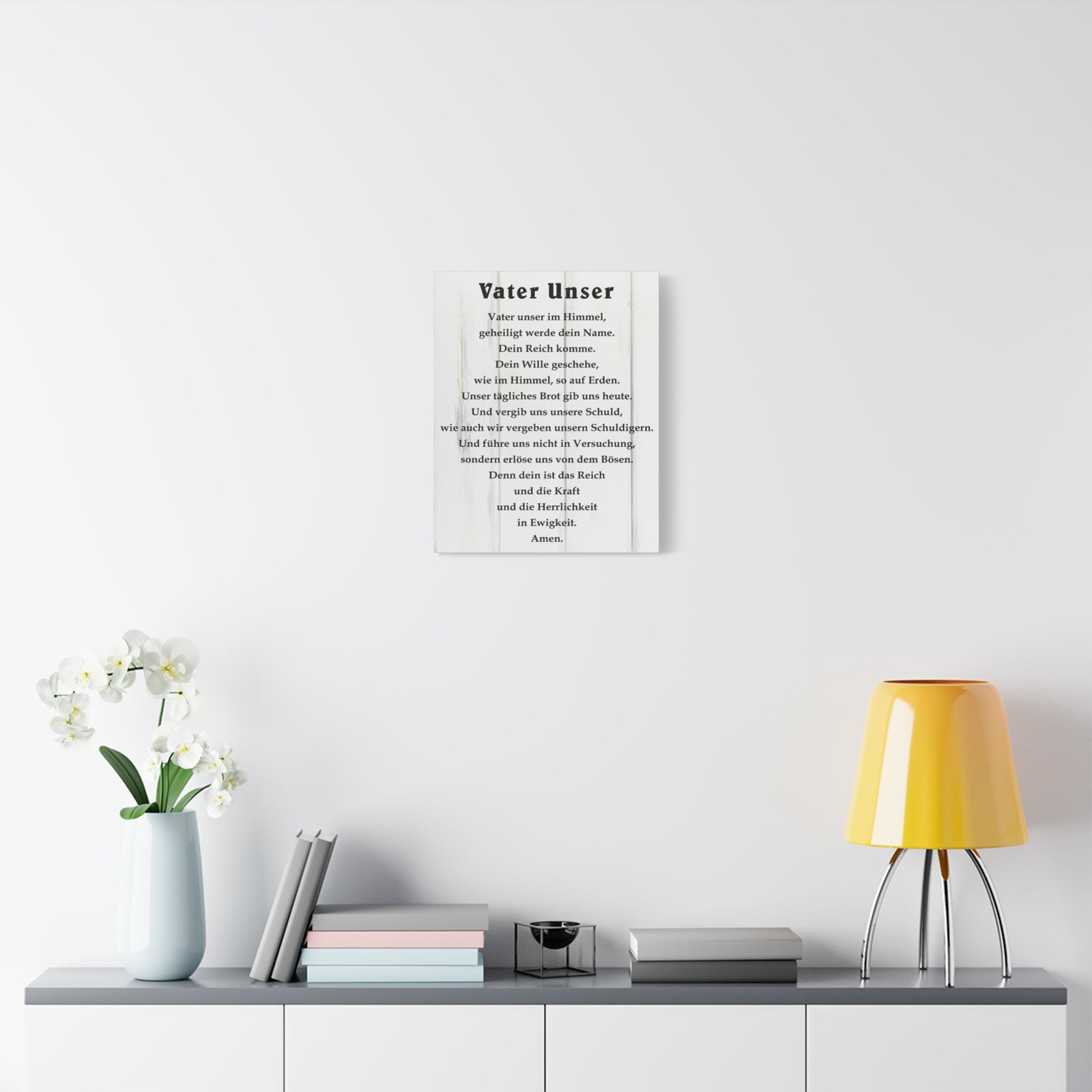 Scripture Walls Lord's Prayer Vater Unser German Wood Bible Verse Canvas Christian Wall Art Ready to Hang Unframed-Express Your Love Gifts