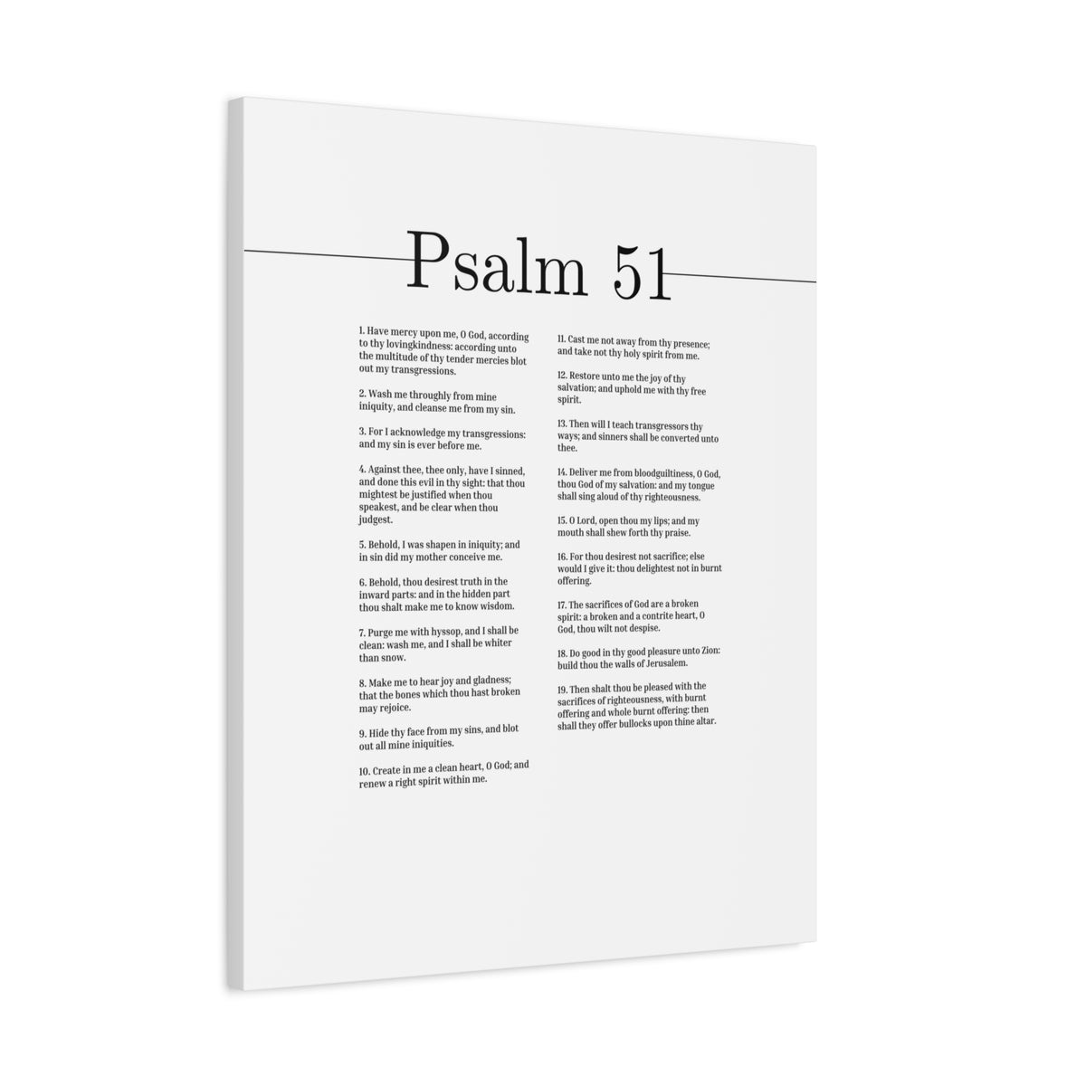 Scripture Canvas God Of My Salvation Psalm 51 Christian Wall Art Bible Verse Print Ready to Hang-Express Your Love Gifts