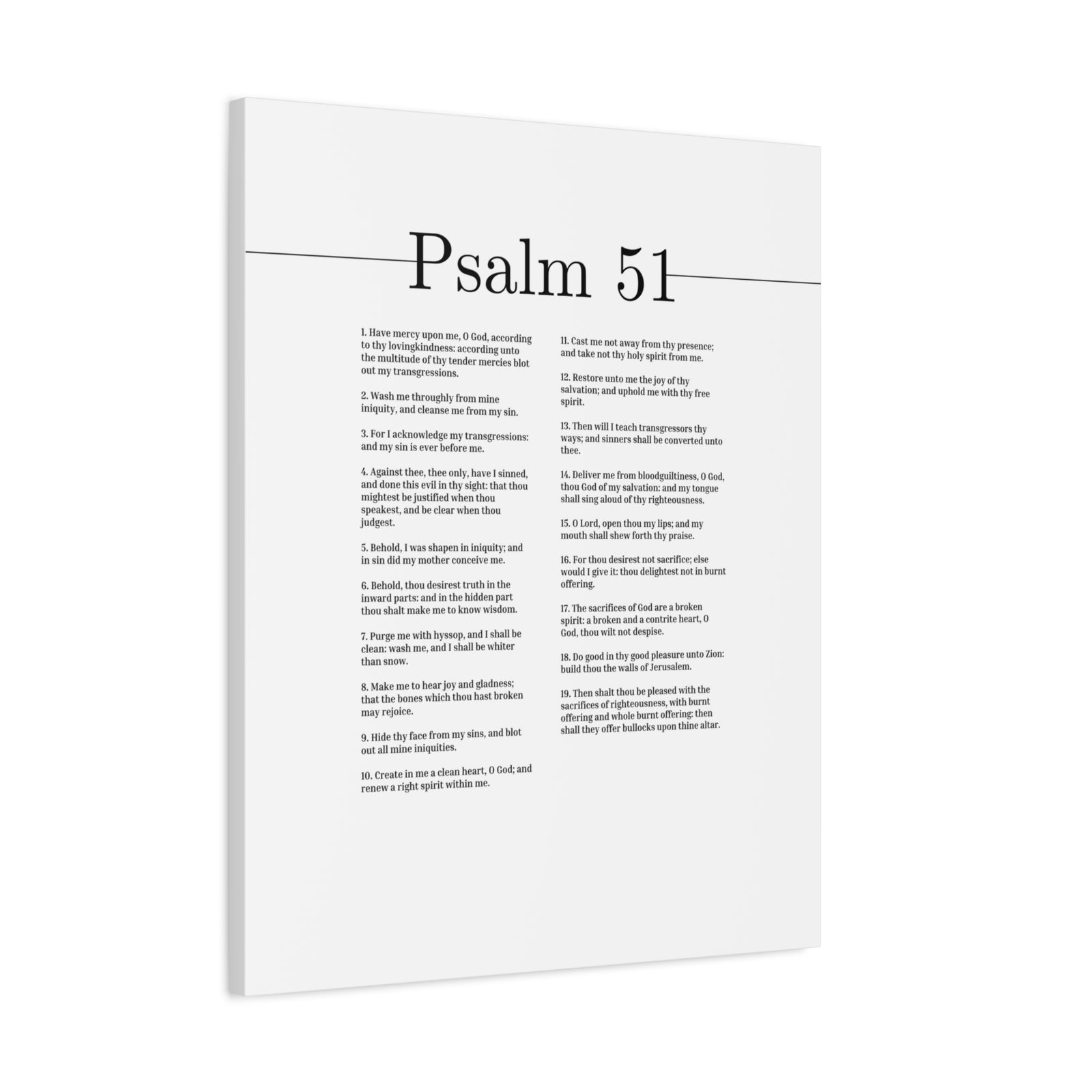 Scripture Canvas God Of My Salvation Psalm 51 Christian Wall Art Bible Verse Print Ready to Hang-Express Your Love Gifts