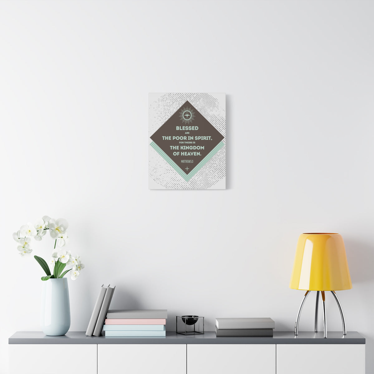 Scripture Walls Blessed Are The Poor In Spirit Matthew 5:3 Bible Verse Canvas Christian Wall Art Ready To Hang-Express Your Love Gifts