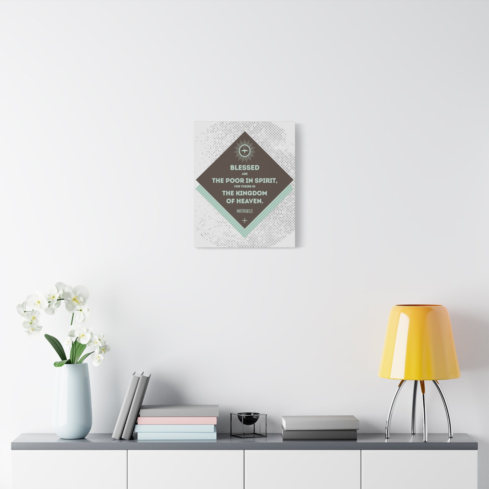 Scripture Walls Blessed Are The Poor In Spirit Matthew 5:3 Bible Verse Canvas Christian Wall Art Ready To Hang-Express Your Love Gifts