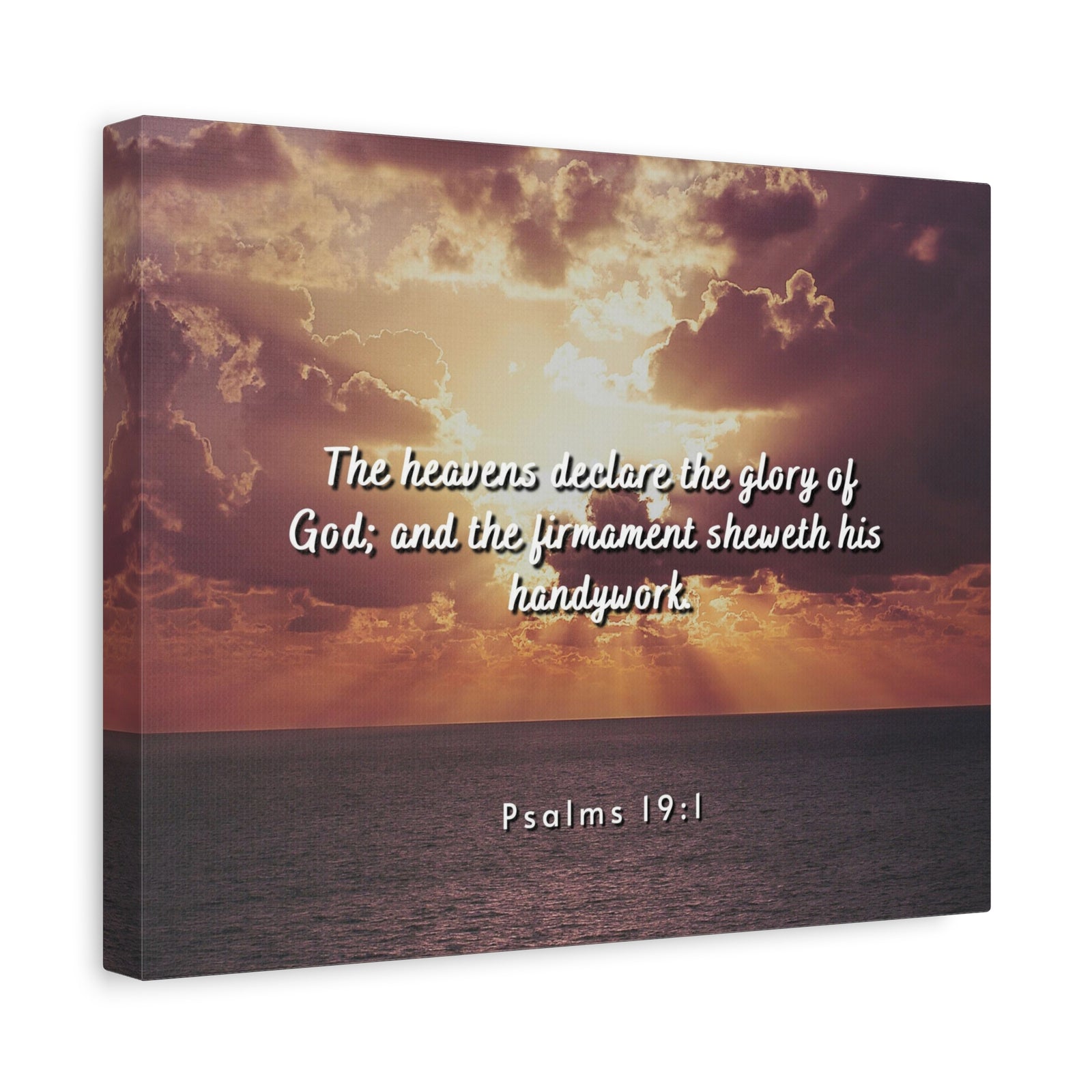 Scripture Canvas Glory Of God Psalms 19:1 Christian Wall Art Bible Verse Print Ready to Hang-Express Your Love Gifts