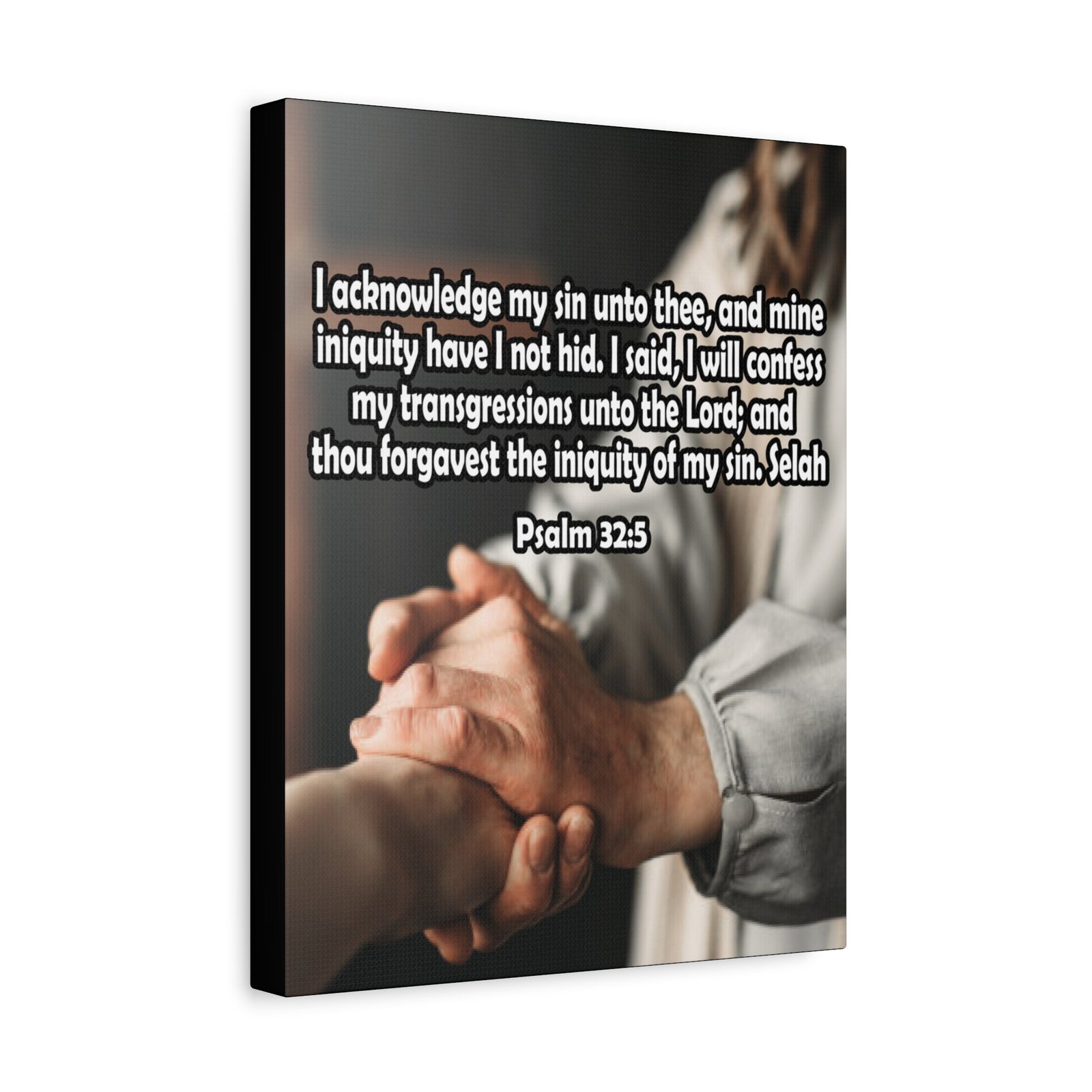 Bible Verse Canvas I Acknowledge My Sin Psalm 32:5 Christian Home Decor Scripture Art-Express Your Love Gifts
