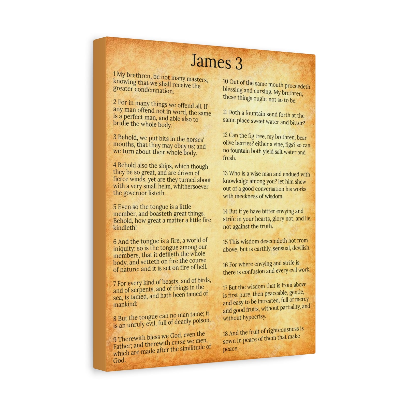 Scripture Walls James 3 Chapter Gold Control The Tongue Christian Wall Art Print Ready to Hang Unframed-Express Your Love Gifts