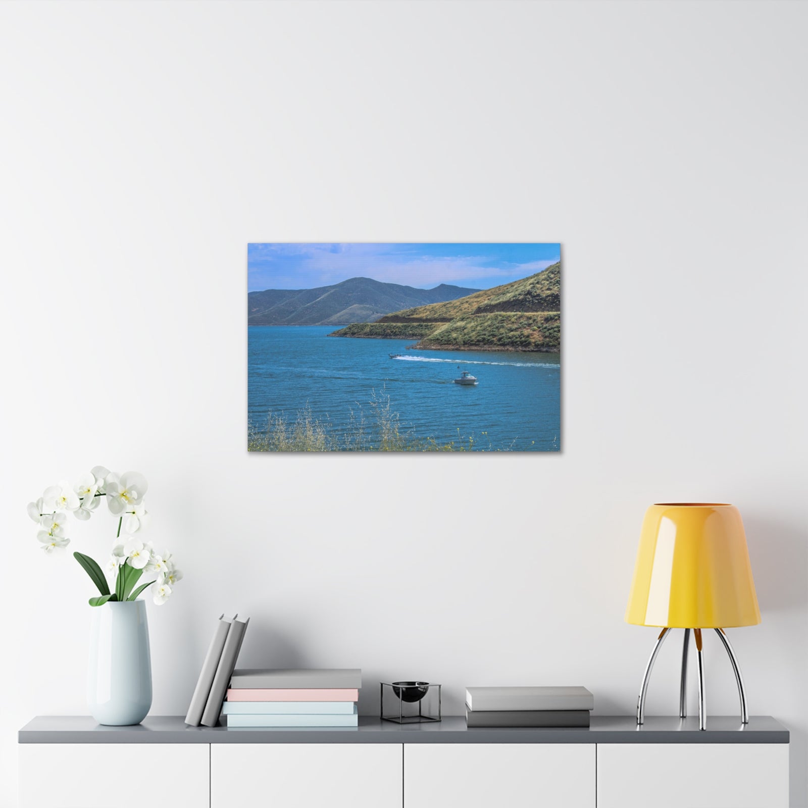 Mountain Valley Lake Nature Wilderness Photography Canvas Wall Art for Home Decor Ready-to-Hang-Express Your Love Gifts