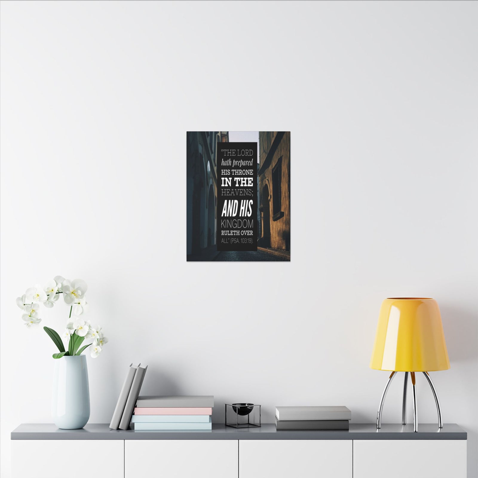 Scripture Walls And His Kingdom Psalm 103:19 Bible Verse Canvas Christian Wall Art Bible Verse Print Ready To Hang-Express Your Love Gifts
