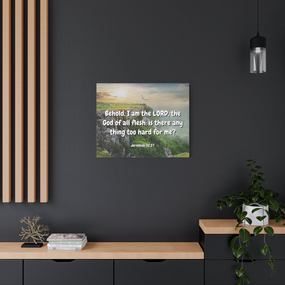 Scripture Canvas The Lord Jeremiah 32:27 Christian Wall Art Bible Verse Print Ready to Hang