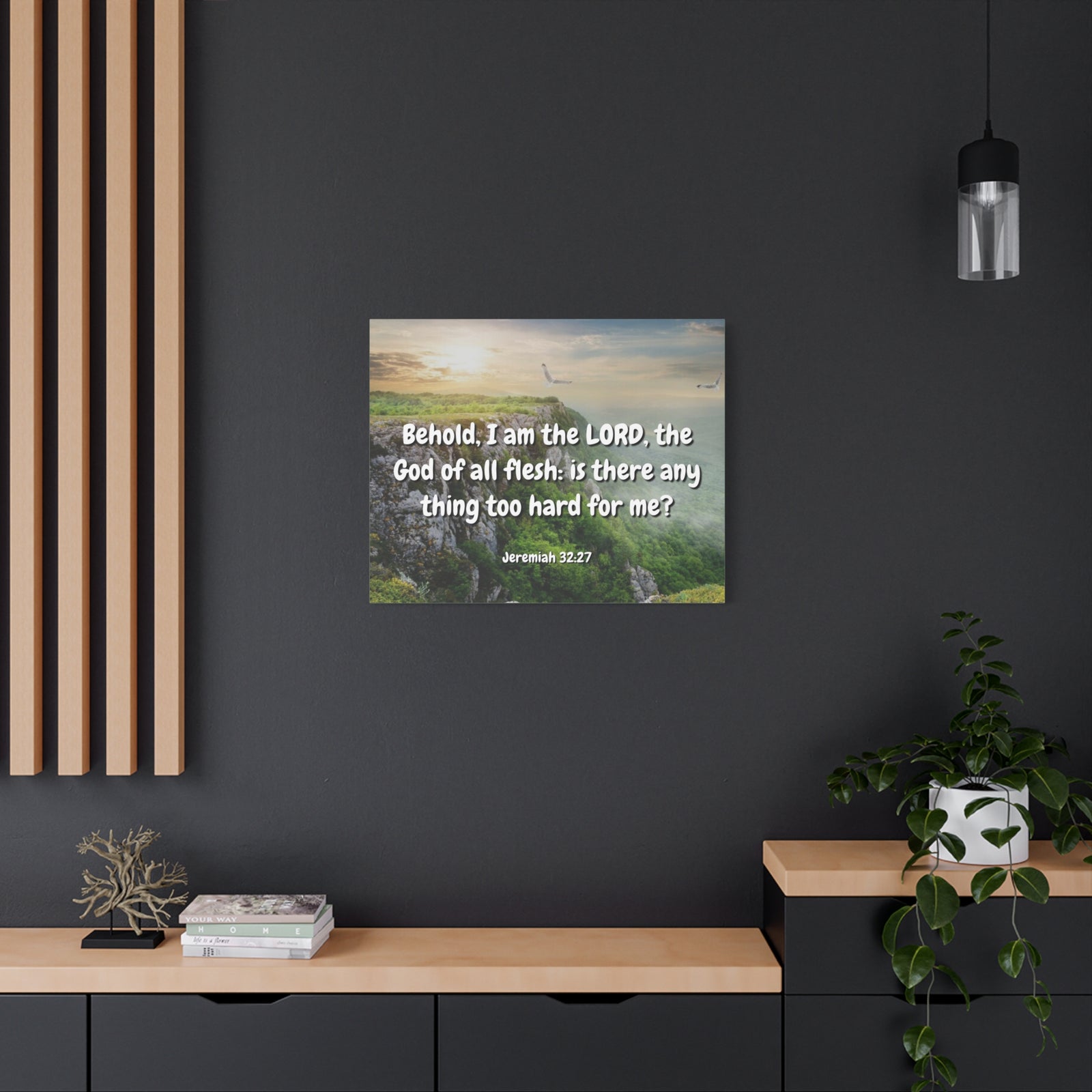 Scripture Canvas The Lord Jeremiah 32:27 Christian Wall Art Bible Verse Print Ready to Hang